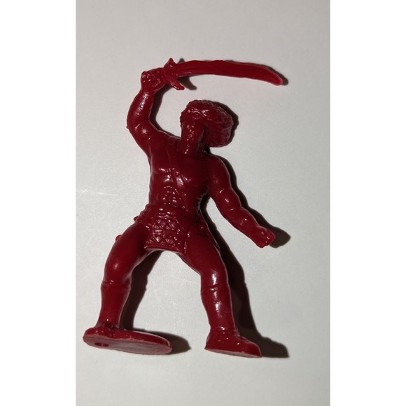 Lot Vintage Waxy Plastic Barbarian Army Men Figures Red Green Yellow Rare - Picture 7 of 15